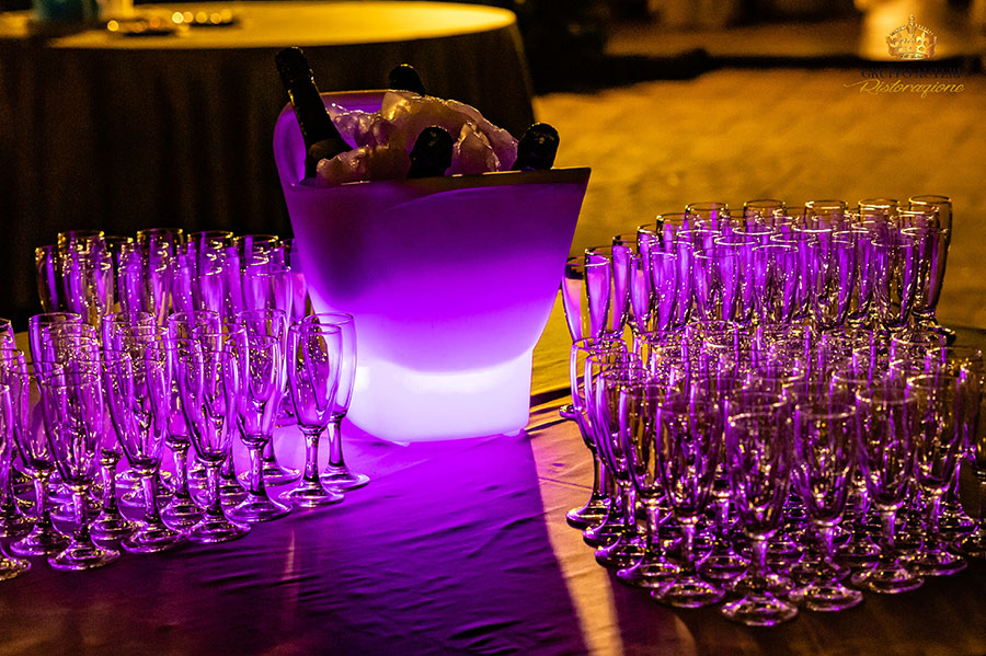 allestimento matrimonio viola